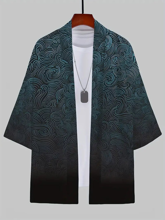 Retro Style Quilted Men's Kimono