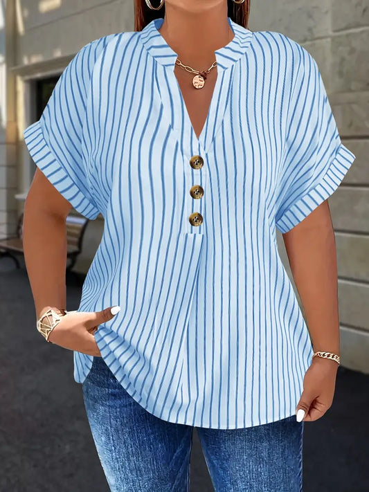 Plus Size Striped Shirt for Women
